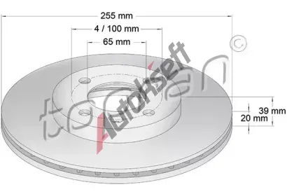 TOPRAN Brzdov kotou - 256 mm TPR 103 408, 103 408