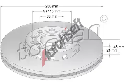 TOPRAN Brzdov kotou - 288 mm TPR 103 756, 103 756