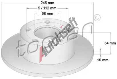 TOPRAN Brzdov kotou - 245 mm TPR 103 757, 103 757