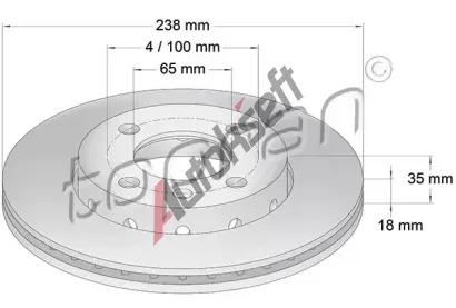 TOPRAN Brzdov kotou - 239 mm TPR 104 027, 104 027