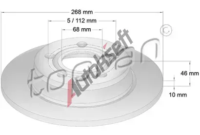 TOPRAN Brzdov kotou COATED - 268 mm TPR 107 629, 107 629