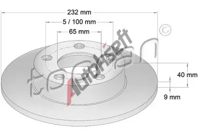 TOPRAN Brzdov kotou COATED - 232 mm TPR 107 683, 107 683