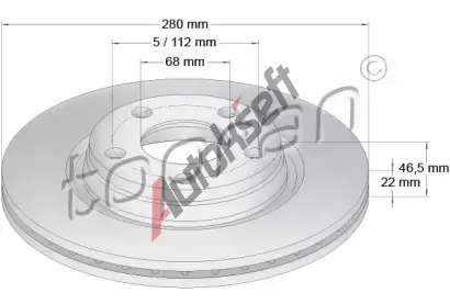 TOPRAN Brzdov kotou COATED - 280 mm TPR 107 684, 107 684