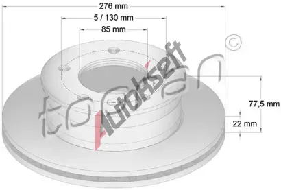 TOPRAN Brzdov kotou - 276 mm TPR 107 687, 107 687