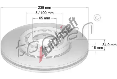 TOPRAN Brzdov kotou - 239 mm TPR 109 522, 109 522