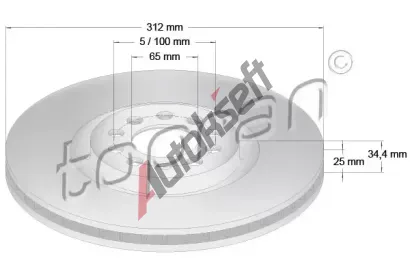 TOPRAN Brzdov kotou COATED - 312 mm TPR 109 524, 109 524