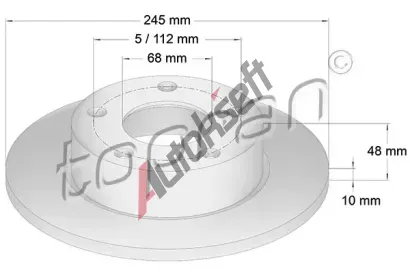 TOPRAN Brzdový kotouč COATED - 245 mm TPR 109 525, 109 525 TOPRAN Brzdový kotouč COATED - 245 mm TPR 109 525, 109 525