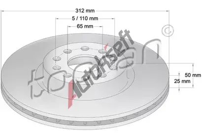 TOPRAN Brzdov kotou COATED - 312 mm TPR 110 073, 110 073