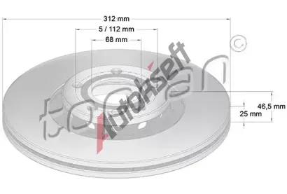 TOPRAN Brzdov kotou COATED - 312 mm TPR 110 078, 110 078