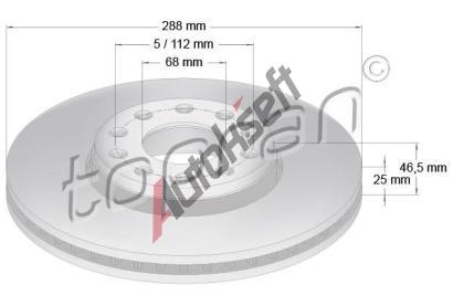 TOPRAN Brzdov kotou COATED - 288 mm TPR 110 420, 110 420