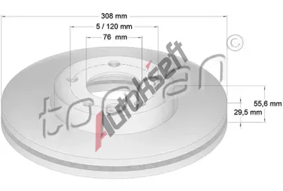 TOPRAN Brzdov kotou - 308 mm TPR 110 428, 110 428