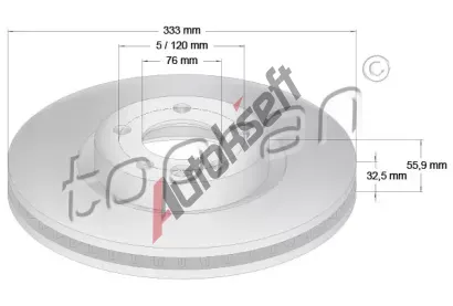 TOPRAN Brzdov kotou COATED - 333 mm TPR 110 429, 110 429