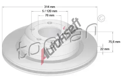 TOPRAN Brzdov kotou COATED - 314 mm TPR 110 430, 110 430