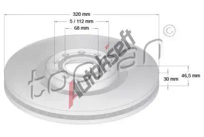 TOPRAN Brzdov kotou COATED - 320 mm TPR 110 432, 110 432