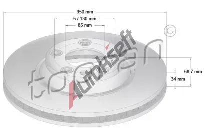 TOPRAN Brzdov kotou COATED - 350 mm TPR 111 288, 111 288