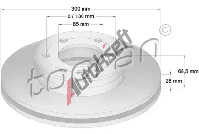 TOPRAN Brzdov kotou - 300 mm TPR 111 652, 111 652