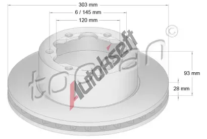 TOPRAN Brzdov kotou - 303 mm TPR 111 653, 111 653