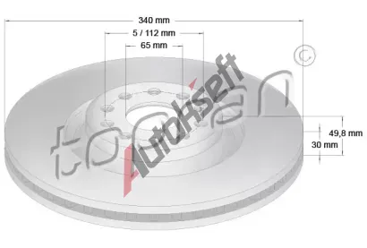 TOPRAN Brzdov kotou COATED - 340 mm TPR 114 839, 114 839
