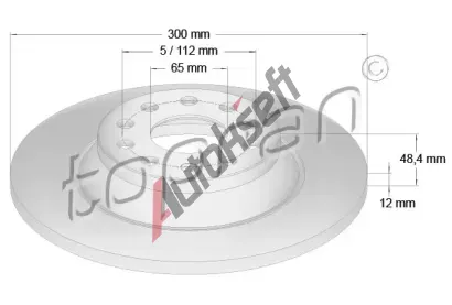 TOPRAN Brzdov kotou COATED - 300 mm TPR 116 888, 116 888