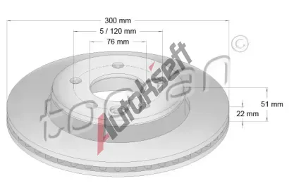 TOPRAN Brzdov kotou COATED - 300 mm TPR 118 208, 118 208