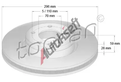 TOPRAN Brzdov kotou - 296 mm TPR 200 939, 200 939