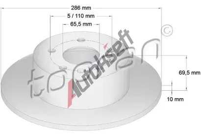 TOPRAN Brzdov kotou - 286 mm TPR 200 951, 200 951
