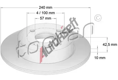 TOPRAN Brzdov kotou COATED - 240 mm TPR 205 525, 205 525