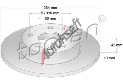 TOPRAN Brzdov kotou COATED - 264 mm TPR 205 526, 205 526