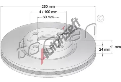 TOPRAN Brzdov kotou - 260 mm TPR 206 120, 206 120