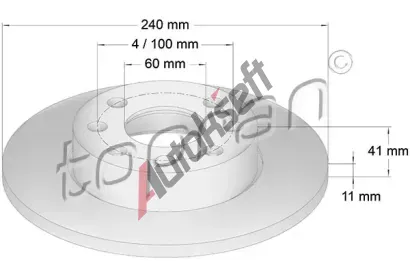 TOPRAN Brzdov kotou - 240 mm TPR 206 122, 206 122