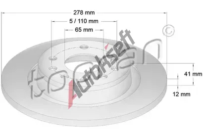 TOPRAN Brzdov kotou COATED - 278 mm TPR 206 506, 206 506