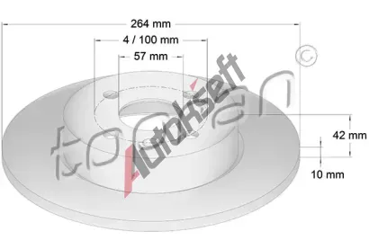 TOPRAN Brzdov kotou - 264 mm TPR 206 860, 206 860