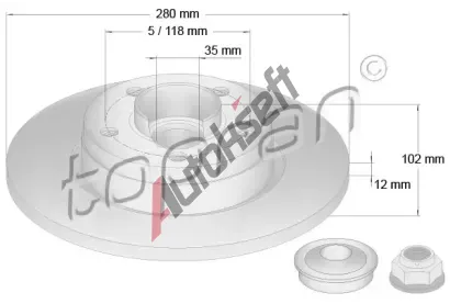 TOPRAN Brzdov kotou s loiskem - 280 mm TPR 207 072, 207 072