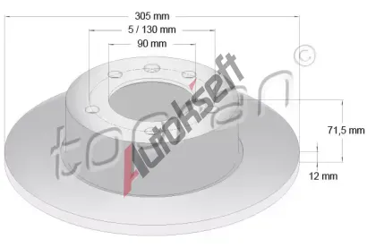 TOPRAN Brzdov kotou COATED - 305 mm TPR 208 236, 208 236