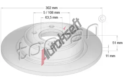 TOPRAN Brzdov kotou COATED - 302 mm TPR 303 969, 303 969