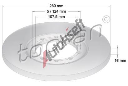 TOPRAN Brzdov kotou - 280 mm TPR 303 970, 303 970