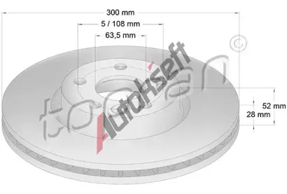 TOPRAN Brzdov kotou COATED - 300 mm TPR 303 976, 303 976