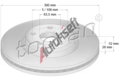 TOPRAN Brzdov kotou COATED - 300 mm TPR 304 437, 304 437