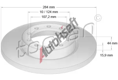 TOPRAN Brzdov kotou COATED - 284 mm TPR 304 616, 304 616