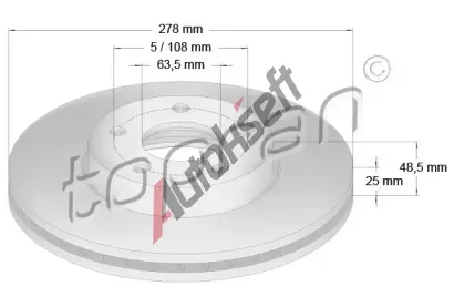 TOPRAN Brzdov kotou COATED - 278 mm TPR 304 728, 304 728