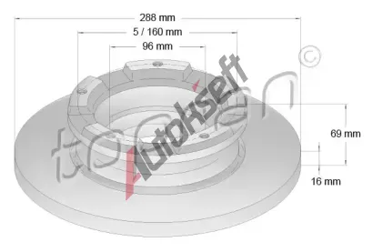 TOPRAN Brzdov kotou COATED - 288 mm TPR 305 045, 305 045