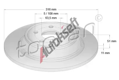 TOPRAN Brzdov kotou COATED - 316 mm TPR 305 101, 305 101