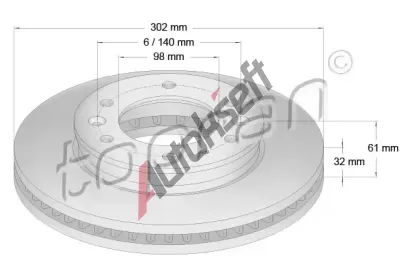 TOPRAN Brzdov kotou COATED - 302 mm TPR 305 185, 305 185