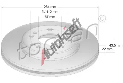 TOPRAN Brzdov kotou - 284 mm TPR 400 845, 400 845