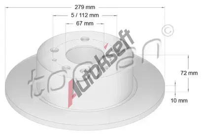 TOPRAN Brzdov kotou - 279 mm TPR 400 859, 400 859