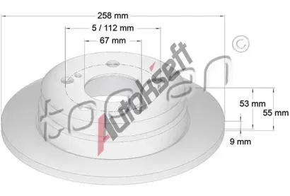 TOPRAN Brzdov kotou - 258 mm TPR 400 860, 400 860