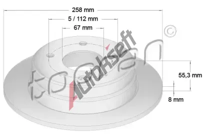 TOPRAN Brzdový kotouč - 258 mm TPR 401 056, 401 056 TOPRAN Brzdový kotouč - 258 mm TPR 401 056, 401 056