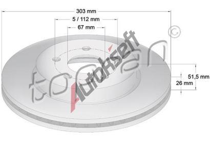 TOPRAN Brzdov kotou COATED - 303 mm TPR 401 400, 401 400
