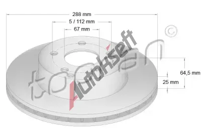 TOPRAN Brzdov kotou COATED - 288 mm TPR 401 709, 401 709