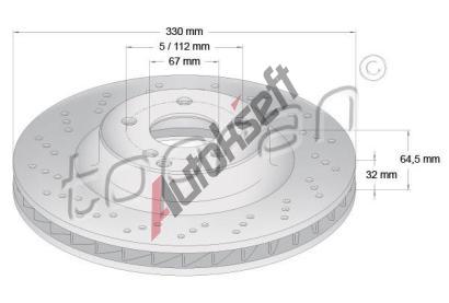 TOPRAN Brzdov kotou COATED - 330 mm TPR 407 773, 407 773